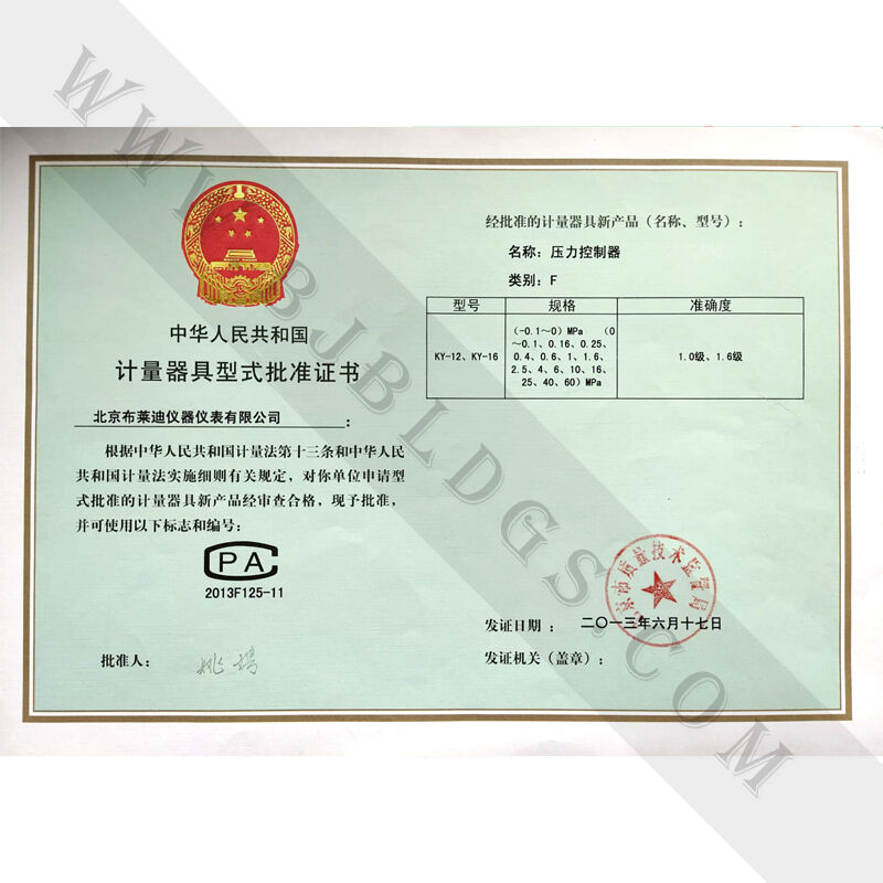 压力节造器大局核准证书